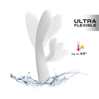 Вібратор-кролик з підігрівом Dorcel FLEXI RABBIT WHITE, гнучкий стовбур — Переглянути зображення 1