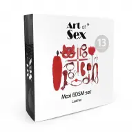 Набір BDSM Art Of Sex – Maxi BDSM Set Leather, 13 предметів, чорний, натуральна шкіра — Переглянути зображення 4