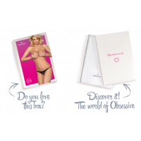 Мереживні танги з двома отворами Obsessive 831-THC-1 crotchless thongL/XL, чорні, бантики — Переглянути зображення 8