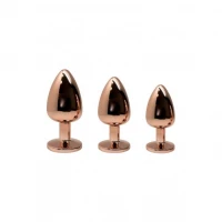 Металева анальна пробка Wooomy Tralalo Rose Gold Metal Plug Size M, діаметр 3,4 см, довжина 8 см — Переглянути зображення 3