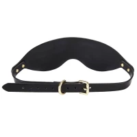 Розкішна маска на очі Zalo Blindfolds Black, натуральна шкіра — Переглянути зображення 3