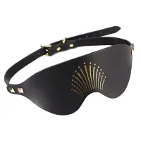 Розкішна маска на очі Zalo Blindfolds Black, натуральна шкіра — Переглянути зображення 1