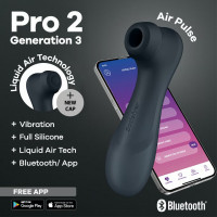 Вакуумный клиторальный стимулятор Satisfyer Pro 2 Generation 3 with Liquid Air Connect App Dark Grey