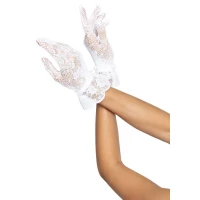 Короткі рукавички Leg Avenue Floral lace wristlength gloves White — Переглянути зображення 3