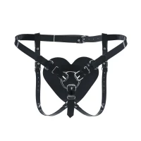 Трусики Серце для страпону Feral Feelings - Hearts Strap-on Belt Black — Переглянути зображення 1