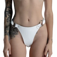 Трусики з натуральної шкіри Feral Feelings - String Bikini White — Переглянути зображення 2