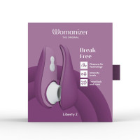 Вакуумный клиторальный стимулятор Womanizer Liberty 2 Purple, 8 режимов, магнитная крышечка — Просмотреть изображение 10