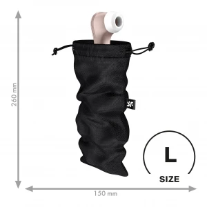 Мішечок для секс-іграшок Satisfyer Treasure Bag L, чорний, на шнурку