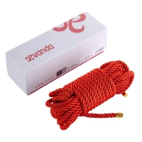 Мотузка для шибарі LOCKINK SEVANDA Shibari Pratice Rope, червона, 8 м, нейлон+бавовна — Переглянути зображення 2