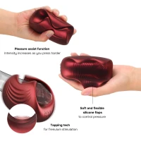 Мастурбатор з вібрацією Manwan SUB.ONE Velvet Red — Просмотреть изображение 6