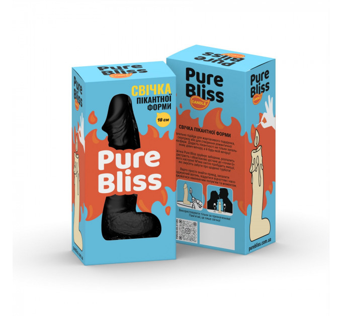 Свічка у вигляді члена Pure Bliss BIG Black 18 см