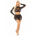 Комплект Leg Avenue Rhinestone Crop Top and Mini Skirt One Size, Black