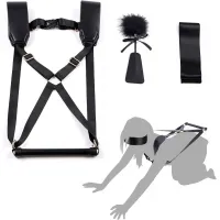 БДСМ-набір LOCKINK YEAHWOW Black Doggy Style Saddle set — Переглянути зображення 1