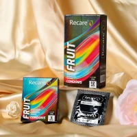 Презервативи Holographic Recare Fruit Flavour Condoms 3 шт, аромати: м'ята, банан, полуниця — Переглянути зображення 6