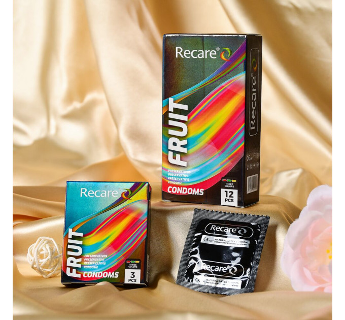 Презервативи Holographic Recare Fruit Flavour Condoms 3 шт, аромати: м'ята, банан, полуниця