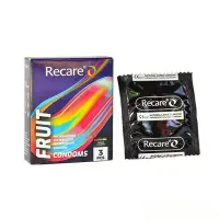 Презервативи Holographic Recare Fruit Flavour Condoms 3 шт, аромати: м'ята, банан, полуниця — Переглянути зображення 1