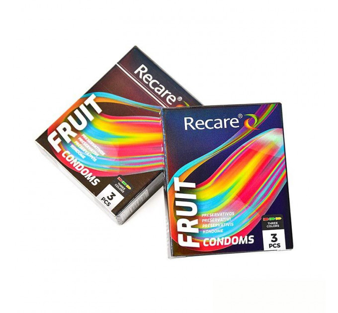 Презервативи Holographic Recare Fruit Flavour Condoms 3 шт, аромати: м'ята, банан, полуниця