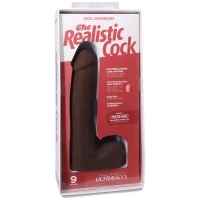 Фалоімітатор Doc Johnson The Realistic Cock ULTRASKYN - 9 Inch with Balls Chocolate — Просмотреть изображение 8