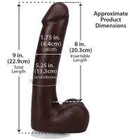 Фаллоимитатор Doc Johnson The Realistic Cock ULTRASKYN - 9 Inch with Balls Chocolate — Просмотреть изображение 5
