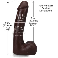 Фалоімітатор Doc Johnson The Realistic Cock ULTRASKYN - 9 Inch with Balls Chocolate — Просмотреть изображение 5
