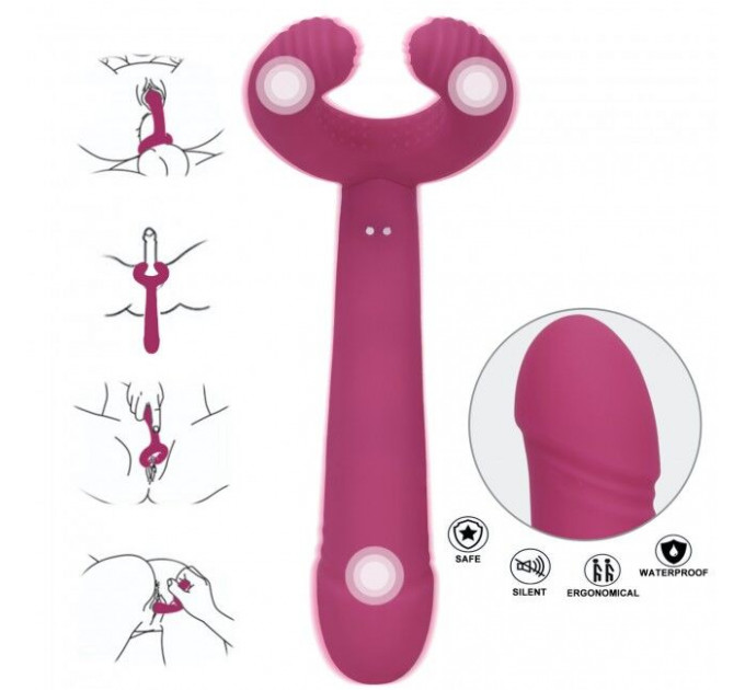 Вібратор для пар Love To Love PLEASE ME - PLUM STAR з трьома моторами, гнучкий