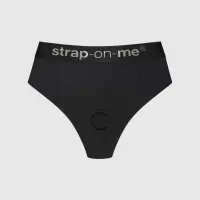Трусики-бразилиана с фиксацией дилдо Strap-On-Me Harness Lingerie Idole – XL – Black, высокие — Просмотреть изображение 1