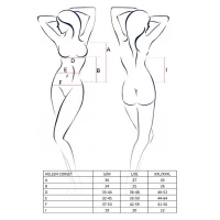 Корсет з пажами Passion HELLEN CORSET S/M, black, трусики, напівпрозорий — Переглянути зображення 3