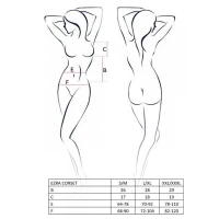 Корсет з декольте Passion ERZA CORSET S/M, black, пажі, трусики, напівпрозорий — Переглянути зображення 5