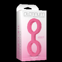 Наручники з силікону Doc Johnson The Cuffs Small - Pink, добре тягнуться, для рук і для ніг