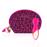 Мінівібромасажер Rianne S: Lovely Leopard Pink, 10 режимів роботи, косметичка-чохол, мед.силікон — Просмотреть изображение 1