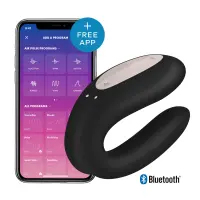 Смарт-вібратор для пар Satisfyer Double Joy Black із широким кліторальним стимулятором — Просмотреть изображение 1