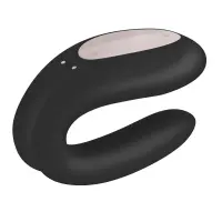 Смарт-вібратор для пар Satisfyer Double Joy Black із широким кліторальним стимулятором — Просмотреть изображение 6