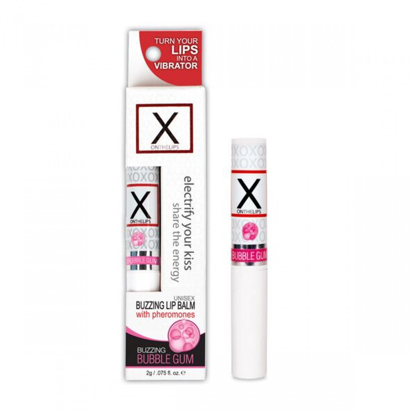 Стимулювальний бальзам для губ унісекс Sensuva – X on the Lips Bubble Gum з феромонами, жуйка