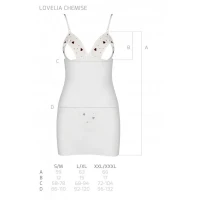Сорочка з вирізами на грудях, стрінги Passion LOVELIA CHEMISE L/XL, white — Переглянути зображення 7