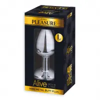 Металева анальна пробка з кристалом Alive Mini Metal Butt Plug Blue L — Переглянути зображення 2