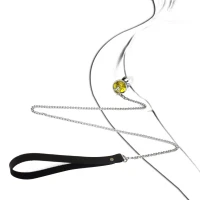 Металева анальна пробка Art of Sex Metal Anal Plug with Leash size M з повідцем — Переглянути зображення 2