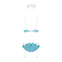 Эротический костюм медсестры Obsessive 834-CST-6 S/M, бело-голубой