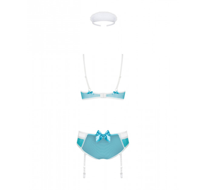 Еротичний костюм медсестри Obsessive 834-CST-6 S/M, біло-блакитний