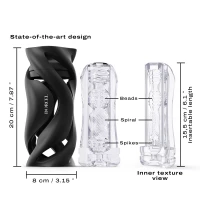 Мастурбатор Dorcel DEEP BLOW BLACK, подвійне використання — Переглянути зображення 3