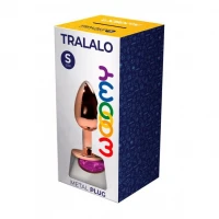 Металева анальна пробка Wooomy Tralalo Rose Gold Metal Plug Magenta S, діаметр 2,8 см, довжина 7 см — Переглянути зображення 2