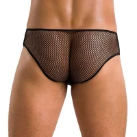 Чоловічі труси зі шнурівкою Passion 035 SLIP RICHARD S/M Black, екошкіра, сітка — Переглянути зображення 2