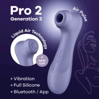 Вакуумний кліторальний стимулятор Satisfyer Pro 2 Generation 3 with Liquid Air Connect App Lilac — Переглянути зображення 1