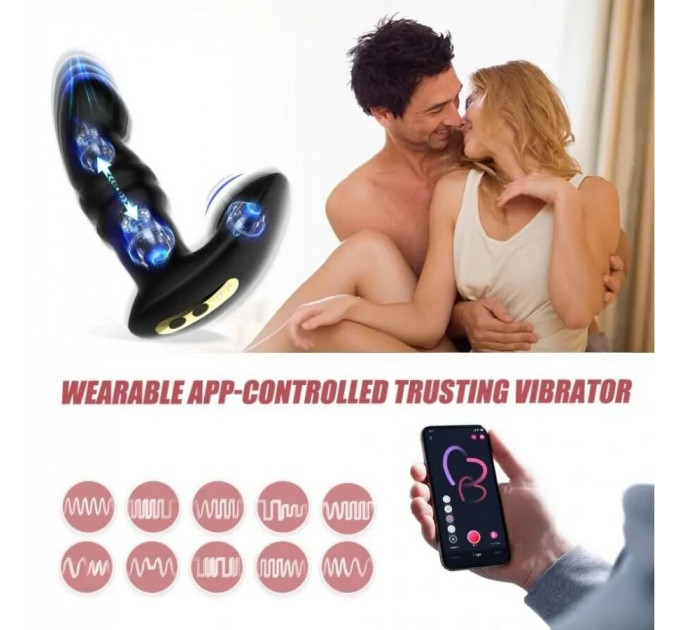 Смарт вібратор-пульсатор Fun Town Jive Black, імітація фрикцій