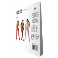 Бодістокінг з плетінням на животику Passion BS100 One Size, red, декоративний шов, з доступом — Переглянути зображення 7