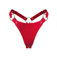 Трусики з натуральної шкіри Feral Feelings - String Bikini Red — Просмотреть изображение 1