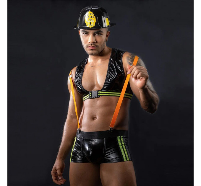 Чоловічий еротичний костюм пожежного JSY «Вогненний Себастьян» One Size, 4 предмети