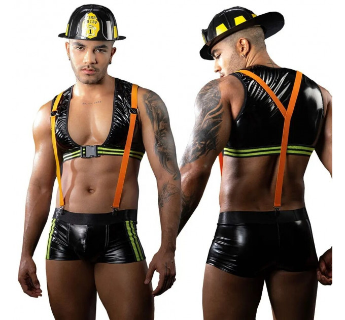 Чоловічий еротичний костюм пожежного JSY «Вогненний Себастьян» One Size, 4 предмети