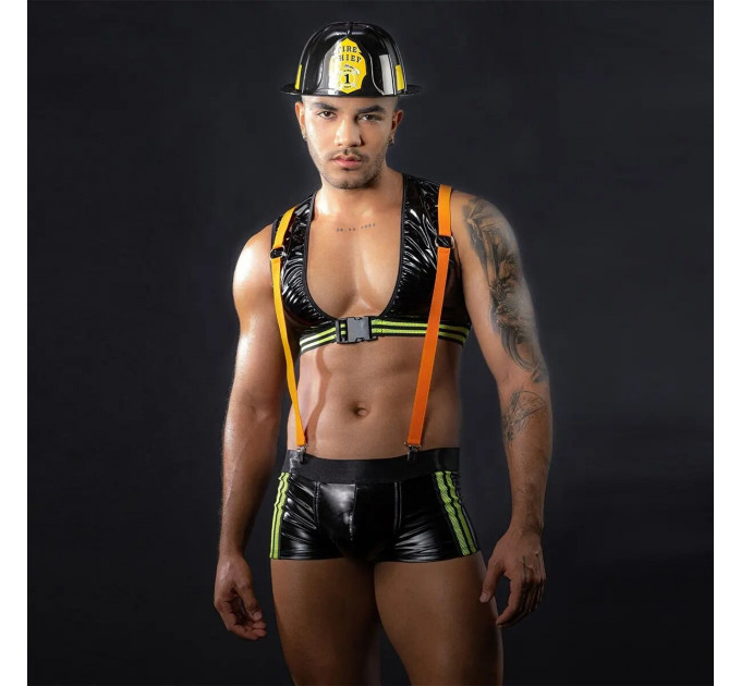 Чоловічий еротичний костюм пожежного JSY «Вогненний Себастьян» One Size, 4 предмети