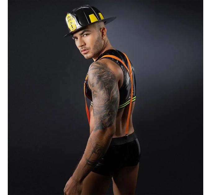 Чоловічий еротичний костюм пожежного JSY «Вогненний Себастьян» One Size, 4 предмети