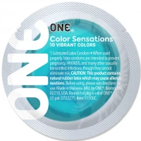 Презерватив ONE Color Sensations Catch the perfect ONE, 1 шт, бірюзовий, гладенький, зі змазкою — Переглянути зображення 2